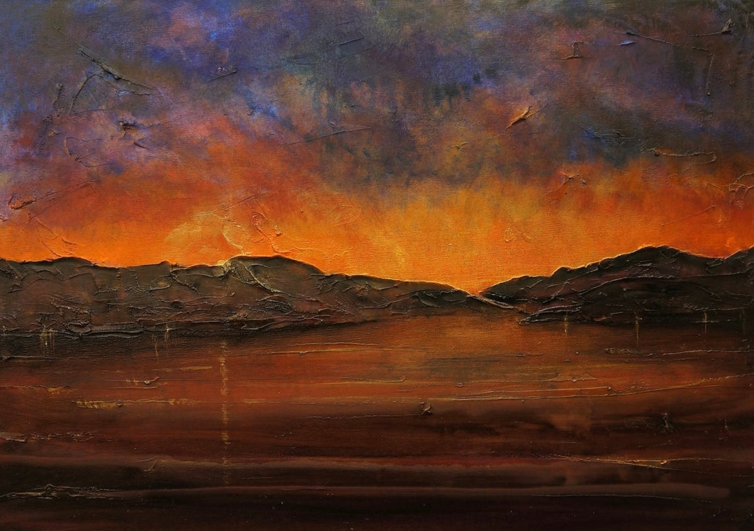 A Brooding Clyde Dusk Painting Fine Art Prints | An Artwork from Scotland by Scottish Artist Hunter