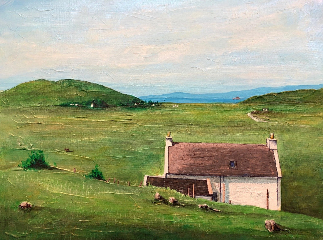 A Skye Cottage Painting Fine Art Prints | An Artwork from Scotland by Scottish Artist Hunter