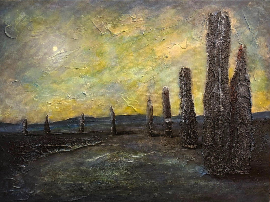 An Ethereal Ring Of Brodgar Orkney Painting Fine Art Prints | An Artwork from Scotland by Scottish Artist Hunter