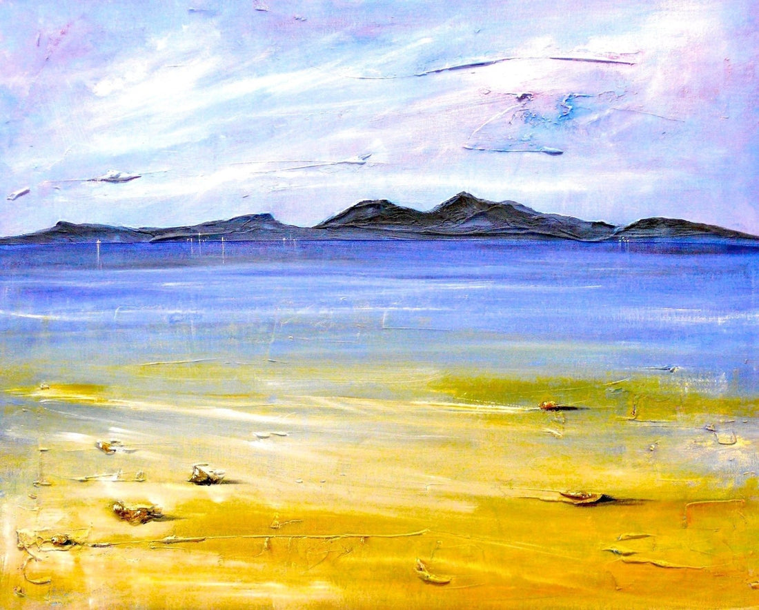 Camusdarach Beach Arisaig Painting Fine Art Prints | An Artwork from Scotland by Scottish Artist Hunter
