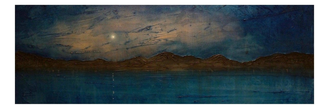 Clyde Prussian Moonlight Scotland Panoramic Fine Art Prints | An Artwork from Scotland by Scottish Artist Hunter
