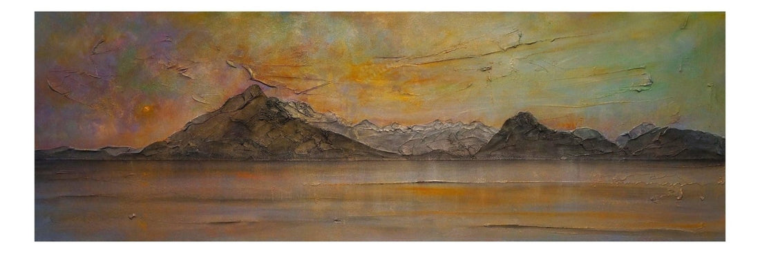 Cuillin Skye Dusk Scotland Panoramic Fine Art Prints | An Artwork from Scotland by Scottish Artist Hunter
