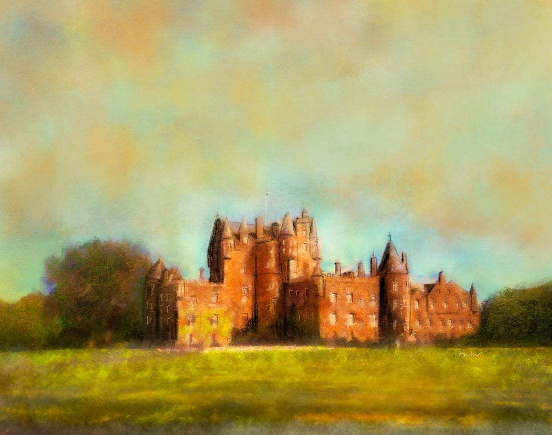 Glamis Castle Painting Fine Art Prints | An Artwork from Scotland by Scottish Artist Hunter