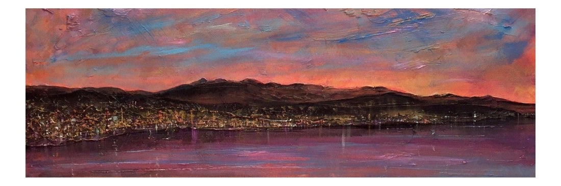 La Spezia Dusk Panoramic Fine Art Prints | An Artwork from Scotland by Scottish Artist Hunter
