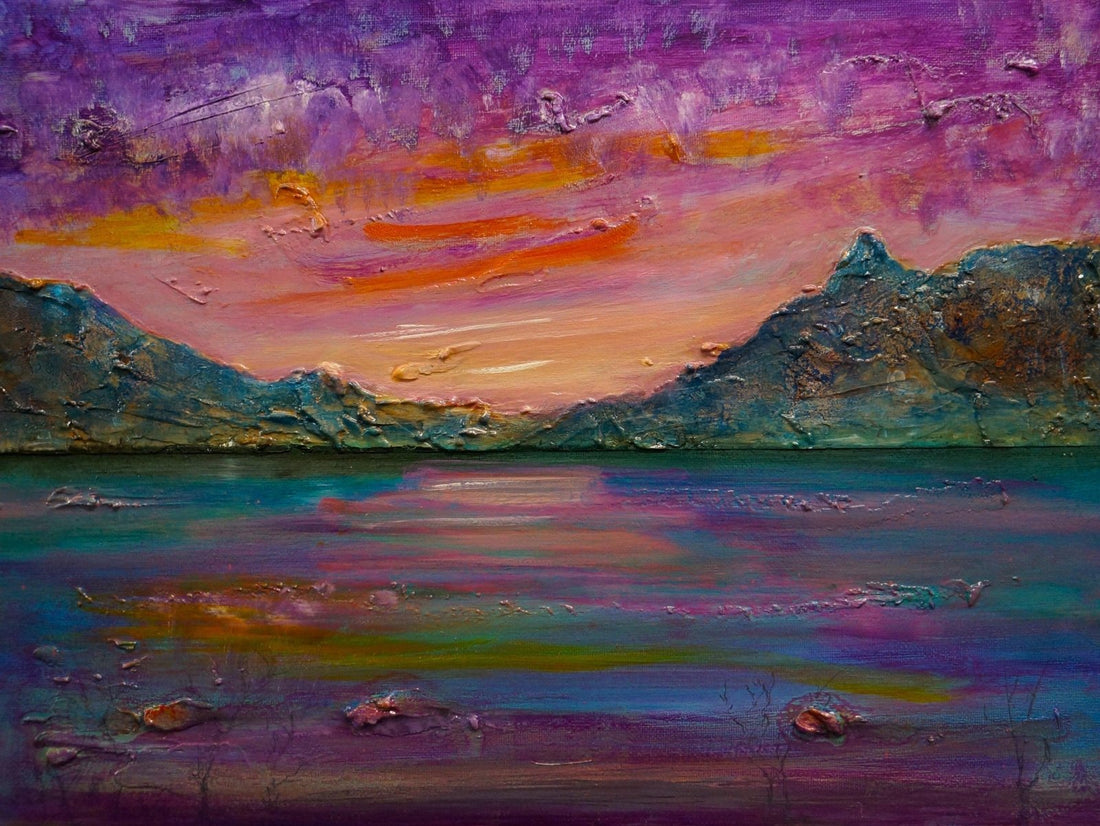 Loch Leven Sunset Painting Fine Art Prints
