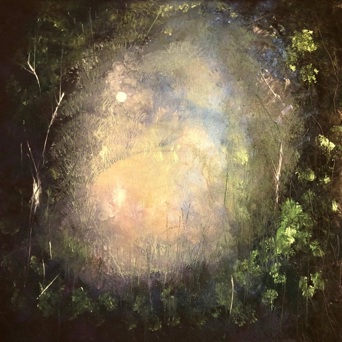 The Moonlit Wood Abstract Painting Fine Art Prints | An Artwork from Scotland by Scottish Artist Hunter
