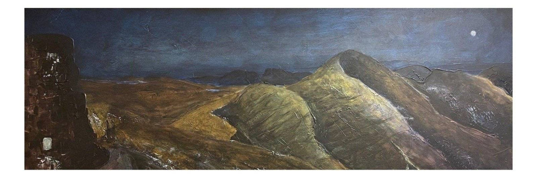 Torridon Hills Moonlight Scotland Panoramic Fine Art Prints | An Artwork from Scotland by Scottish Artist Hunter